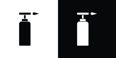 Blowtorch icon. Black Silhouette. Graphic illustration.