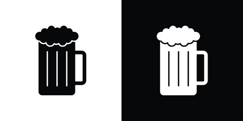 Beer icon. Black Silhouette. Graphic illustration.