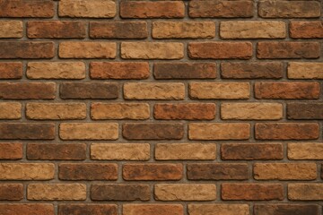 Fototapeta premium Earth-toned brick wall featuring brown and tan hues