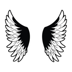 Fototapeta premium Wide Wings in Vector Silhouette Style