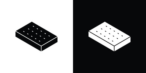 Mattress icon. Black Silhouette. Graphic illustration.