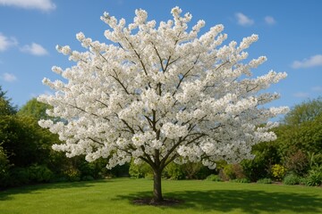 Fototapeta premium Springtime floral display in the backyard