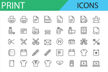 Office Equipment and Document Management Icons for Professional Use

