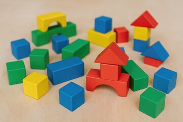 Obraz premium Wooden blocks designed for children