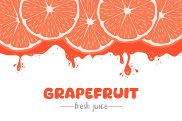 A label template for natural grapefruit juice. Organic fresh fruits.