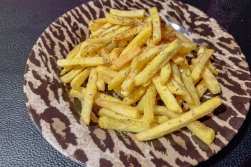 a plate of French fries
