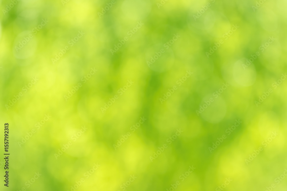 Poster nature-inspired green with tree motifs and abstract blurred backdrop