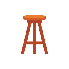 wooden stool vector art illustration