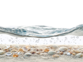 Bubbles rising above sand in clear water underwater scene nature transparent background cutout png