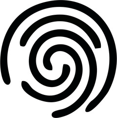 Black spiral fingerprint swirl abstract graphic design illustration