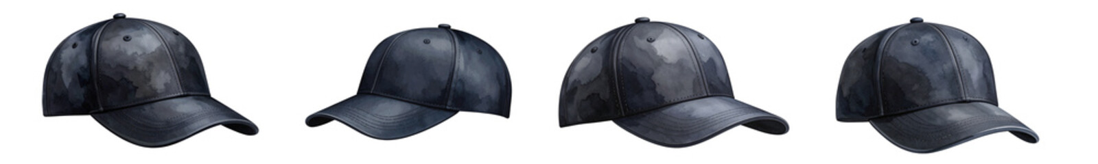 Collection of various caps displayed in a creative arrangement for fashion enthusiasts.