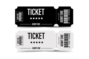 Simple tickets. Black and white. Vector illustration.
