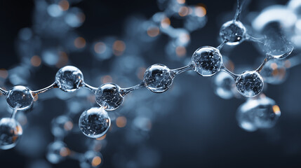 Molecules or atoms. Medical, Biochemical, Pharmaceutical, Cosmetic Beauty concept. 3d rendering 