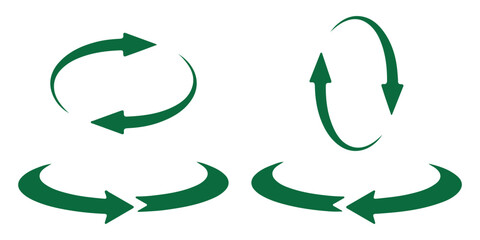 Circle arrow vector icon set. Rotation, recycle and icon symbols