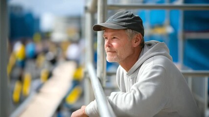 Friend assisting in charity run with ramp and track markers