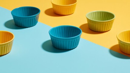 Sunlit silicone cupcake cups in cyan and marigold hues mimic hypnotic symmetry, echoing playful echoes of Pancake Day exuberance