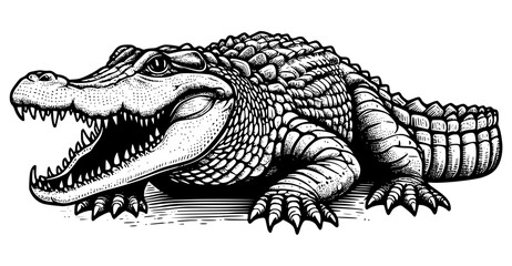 Fototapeta premium crocodile head isolated on white