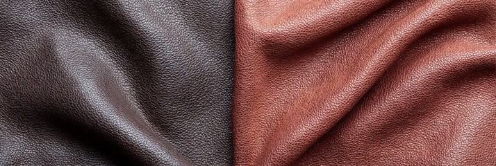 Fototapeta premium Intricate textures of supple leather juxtapose rich mocha and warm rust, evoking cowboy chic and World Leather Day luxury