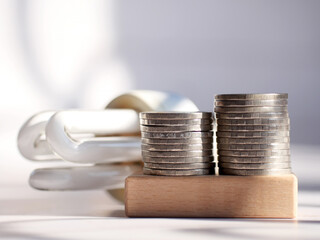 A lot of coins in the concept of saving money and finance.Selection focus.