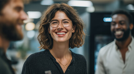 Colleagues Enjoying Light Moments at the Water Cooler in Office