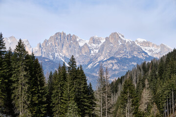 February, 2025, Fassa Valley: view of scenery mountain of Val s. Nicolo'