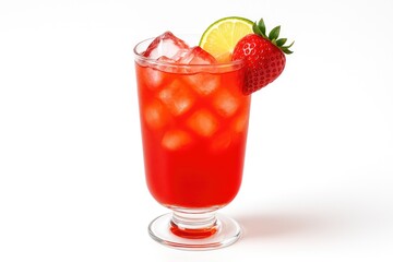 Tasty mixed drink displayed on a plain white backdrop
