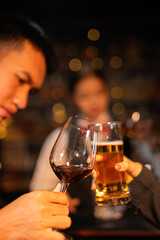 food and Drink, wine red and for a friendly, in a bar or a restaurant 