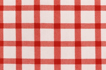 Features of a red and white checkered dish towel