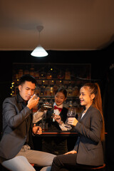 food and Drink, wine red and for a friendly, in a bar or a restaurant 