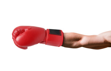 Hand in boxing glove on transparent background png