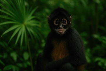 Obraz premium Adorable Primate Exploring the Forest