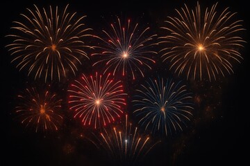 Fototapeta premium Celebrating the New Year with a spectacular fireworks show in the night sky