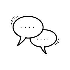 Hand Drawn Speech Bubbles Illustration. Doodle Vector. Isolated on White Background - EPS 10 Vector