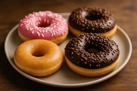 Appetizing donut images showcasing delectable treats at a dining establishment