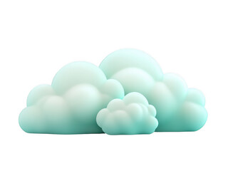 Fluffy cloud cutout png with transparent background for creative projects soft blue color simple design