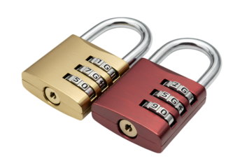 Combination Padlocks Security and Protection isolated on transparent background