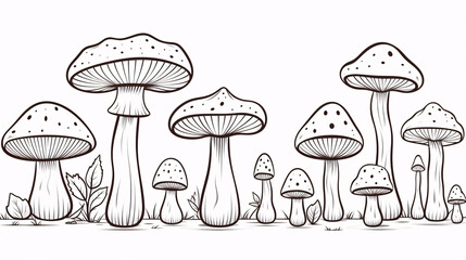 vector illustration of mushrooms