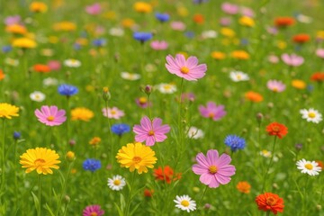 Fototapeta premium Detailed view of vibrant floral blooms