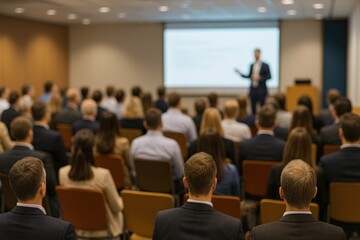 Obraz premium Conference with a blurred background