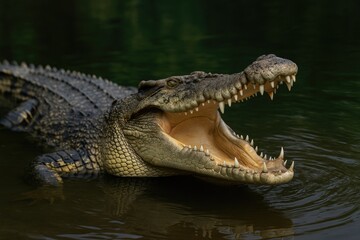 Obraz premium Aquatic predator: the crocodile