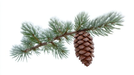 Fototapeta premium Frozen pine cone, winter's whispering relic, encapsulating Yule's magic, arboreal meditation, solstice serenity, Scandinavian wilderness enchantment