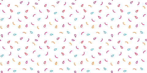 Colorful Abstract Pattern: A cheerful and vibrant seamless pattern featuring an array of colorful abstract shapes reminiscent of confetti, perfect for adding a playful touch to any design project.