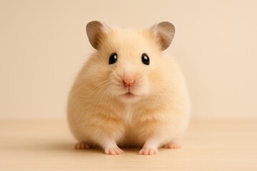 Domestic Syrian cream hamster resting peacefully