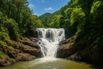 Obraz na płótnie Canvas Datanla Waterfall situated close to a popular mountain town in Southeast Asia