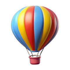 Colorful hot air balloon isolated on transparent background