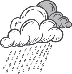 vector illustration of cloud with rain