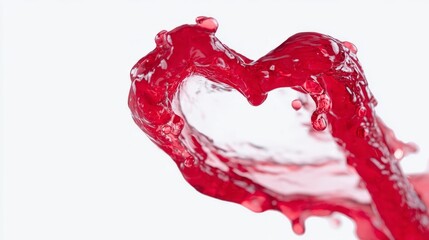 Red wine heart splash, vibrant Valentine toast, Bacchus festival, liquid love, romantic rendezvous fluid dynamics celebration