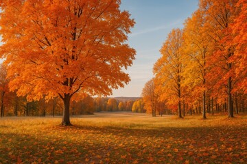Naklejka premium Autumn Scenery with Vibrant Foliage
