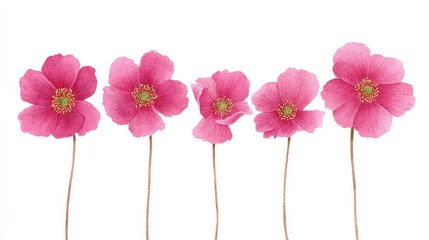Five whimsical pink poppies dance in synchrony, nodding gently to the beat of Floralia and Secret Pal Day enchantments