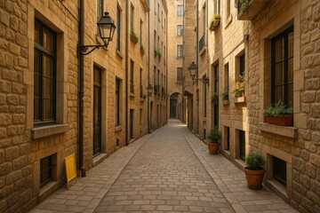 Obraz premium Charming narrow street in an urban area